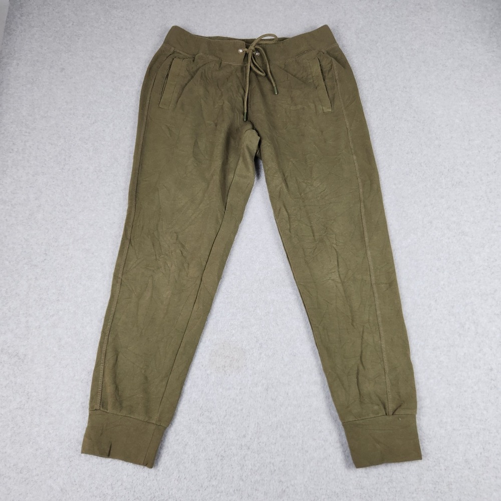 MTA Sport Joggers Pants Womens S Olive Green Athletic Drawstring Waist Stretch